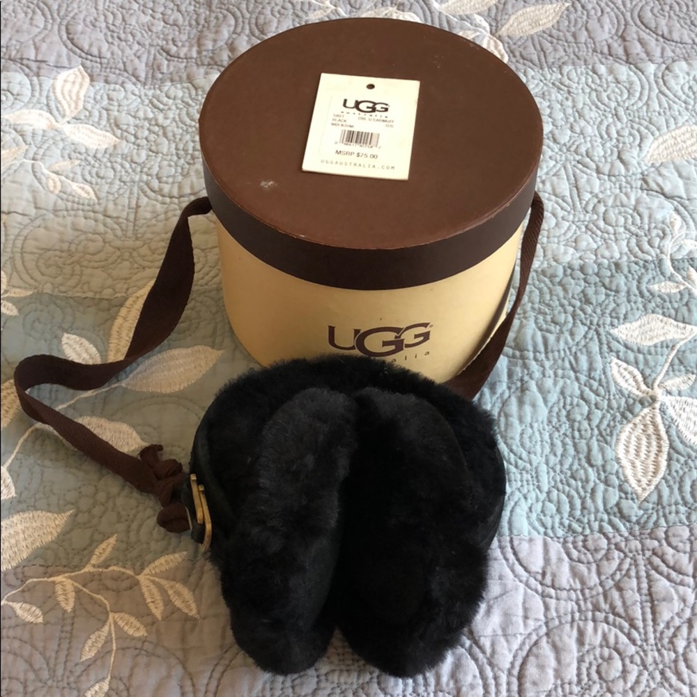 Ugg Shearling Black Earmuffs